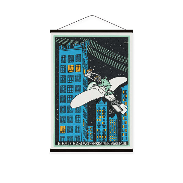 Tête á Tête am Wolkenkratzer 968 Etage Vintage Print by Moriz Jung