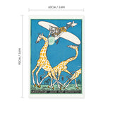 Unblutige Jagd auf Giraffen Vintage Print by Moriz Jung