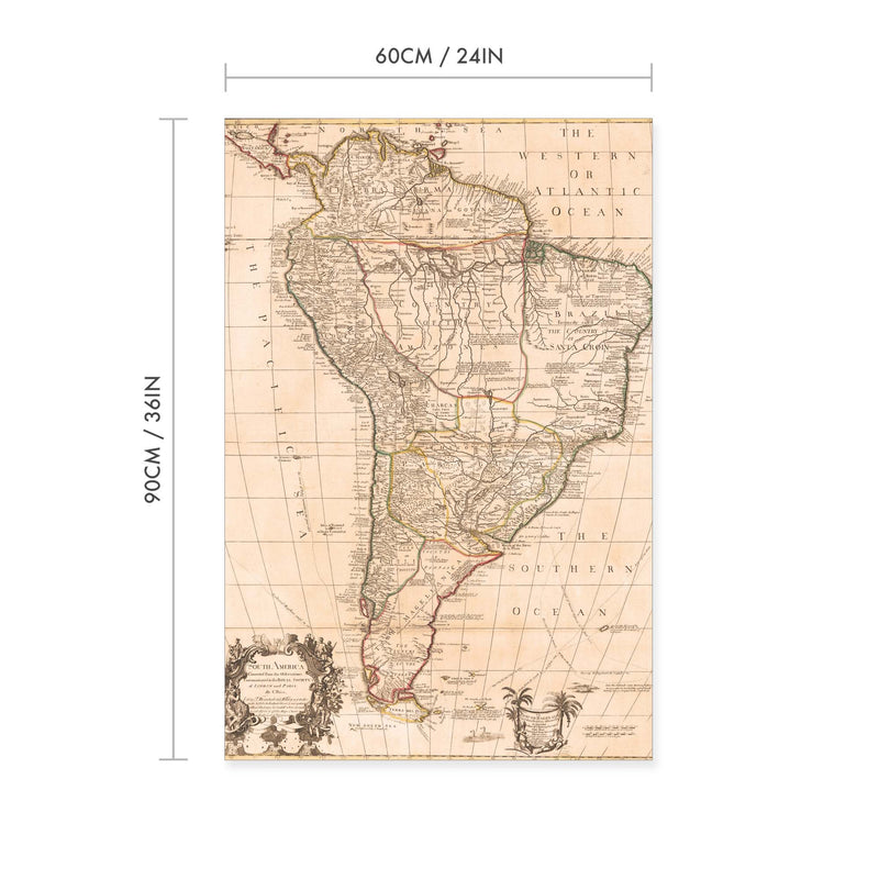 South America Vintage Map