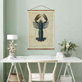 Blue Lobster Vintage Print