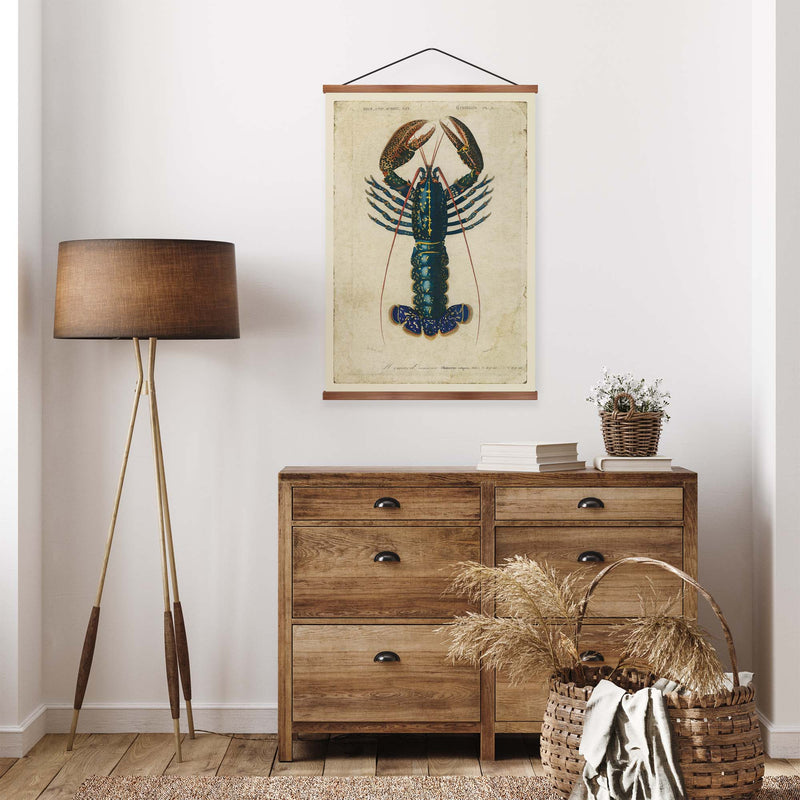 Blue Lobster Vintage Print