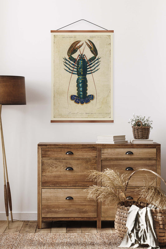 Blue Lobster Vintage Print