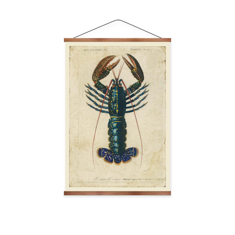 Blue Lobster Vintage Print