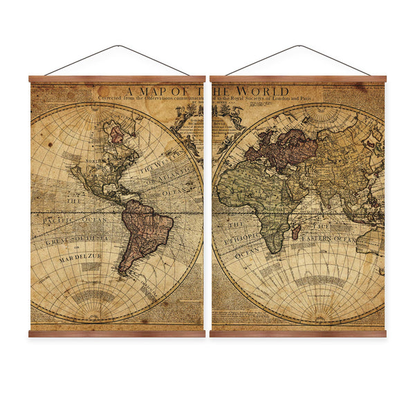 Hemispheres Atlas Vintage Map