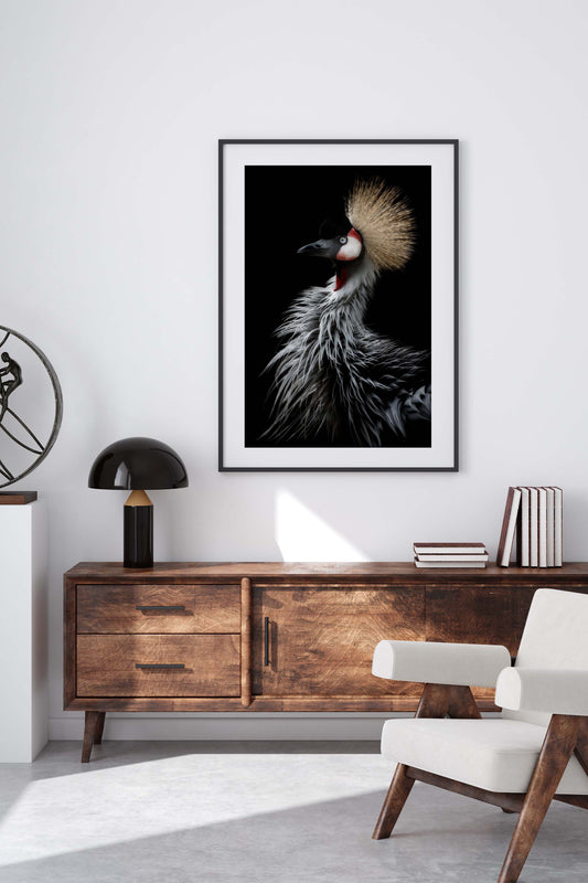 Crowned Crane's Portrait by Eiji Itoyama